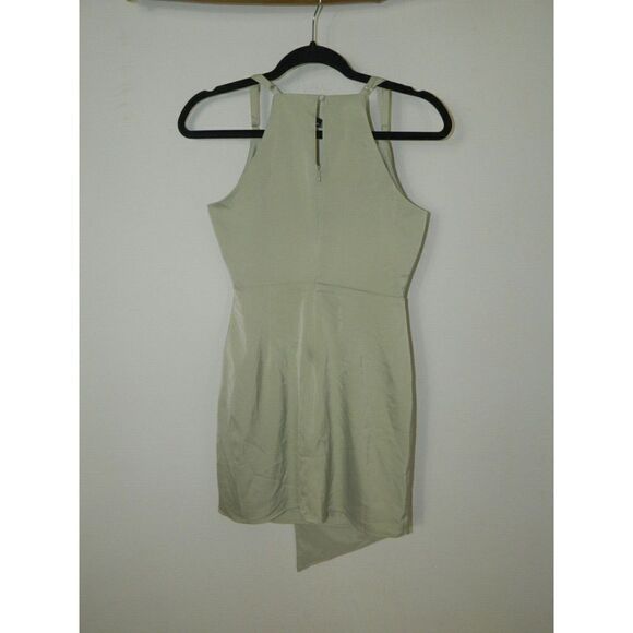 Lulu's Dress Green What a Stunner Sage Green Satin Mini Dress Size Small - Picture 4 of 6